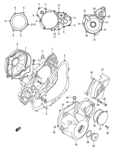 DR-Z400 Crankcase cover ass`y  (v