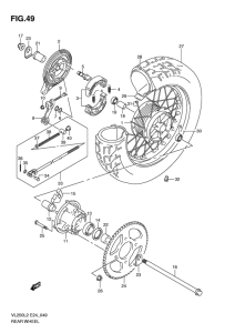VL250 Rear wheel complete assy
