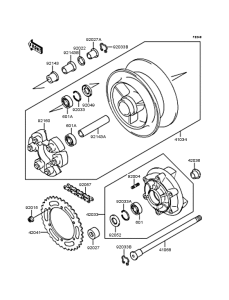 ZR750 Заднее колесо и цепь