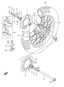 DR350 Rear wheel complete assy