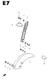 CS50 Rear fender - rear shock absorber