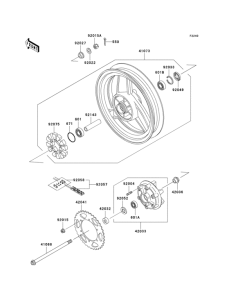EX250 Заднее колесо и цепь