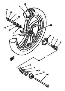 RD250LC Переднее колесо