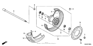 VT750CA Переднее колесо
