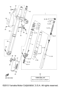 WR25XXCL Передняя вилка