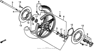 GL650I Front wheel + disc