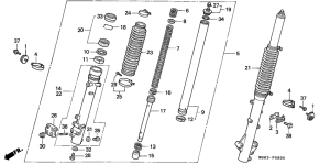 XRV650 Вилка передней оси