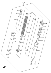 GZ250 Демпфер передней вилки