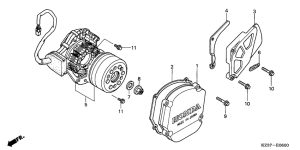 CR250R Left crankcase cover /  generator