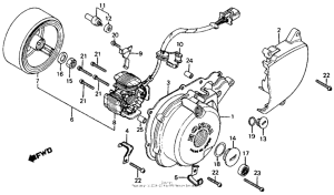 CT110 Left crankcase cover + alternator 80