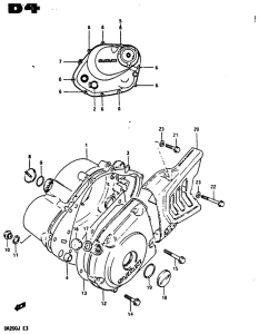 DR200 Crankcase cover ass`y  (v