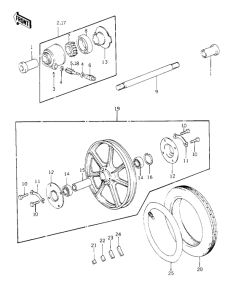 KZ1000 Front wheel / tire / hub