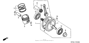 XR200R Коленчатый вал и поршни
