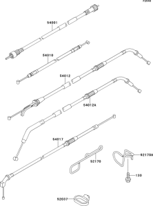 ZX1100 Тросы управления