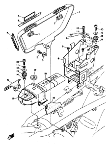 RD250 Side cover. tool / battery box
