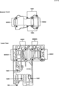 KR250 Болты крепления картера