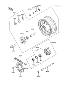 ZX1000 Задняя ступица колеса