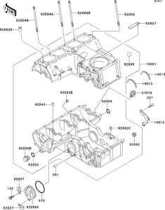 ZR750 Картер двигателя