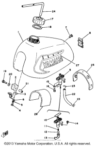 YZ125H Топливный бак