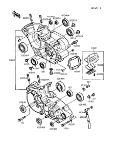 KX125 Картер двигателя