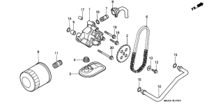 VT1100C2 Oil filter / oil pump