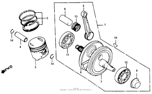 XR200 Коленчатый вал и поршни