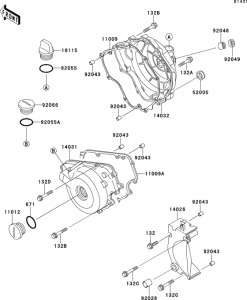 EX250 Крышки двигателя