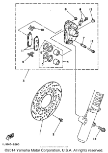 YZ490U Front brake-caliper