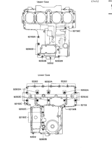 ZX750 Болты крепления картера
