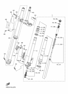 WR250F Передняя вилка