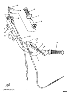 YZ80 Steering handle. cable