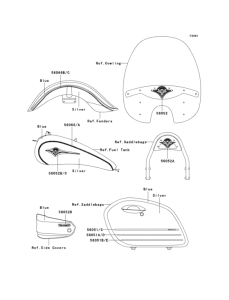 VN1600 Наклейки (синие)