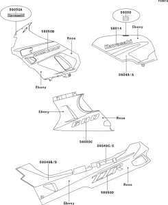 ZX600 Decal(ebony / rose)(zx600-d2 / d2a)