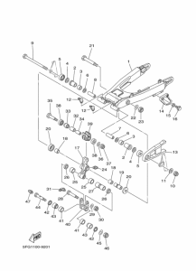 TTR225 Задний рычаг и подвеска