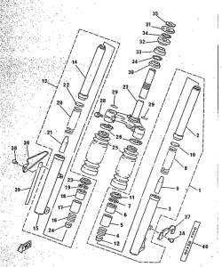 CY50R Передняя вилка