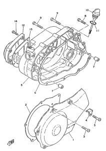DT125MX Крышка картера двигателя