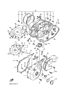 SRX400 Crankcase cover ass`y  (v