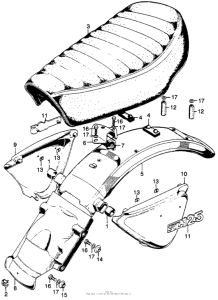 SL125 Seat + rear fender + side cover