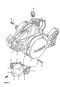 RM80 Crankcase cover ass`y  (v