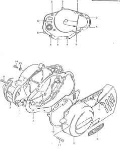 TS125 Crankcase cover ass`y  (v
