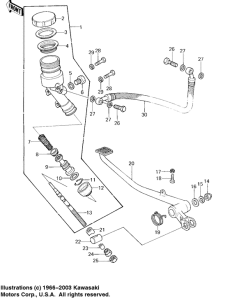 KZ1000 Rear master cylinder / brake pedal