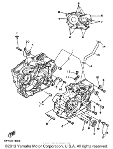 XT350T Картер двигателя