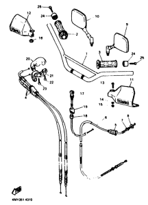 XTZ660 (35.3KW) Steering handle. cable