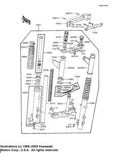 KZ1100 Вилка передней оси