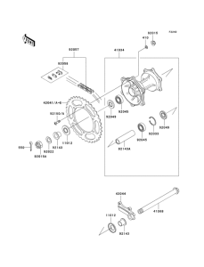 KX500 Задняя ступица колеса