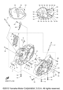 XVS1300CT Картер двигателя