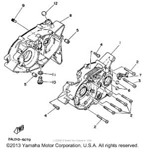 YSR50B Картер двигателя