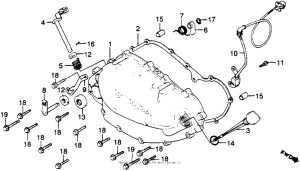 XR250R Крышка картера правая
