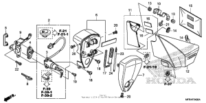 VT1300CT Side cover + tools + combination switch