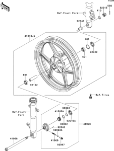 EX250 Переднее колесо